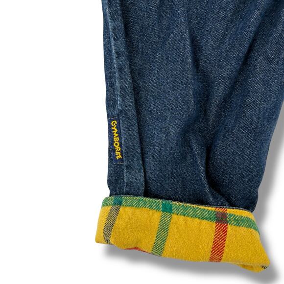 Vintage Gymboree Overalls Plaid Flannel Rainbow Tag Baby Boy Sz Infant 6-12 Mo - Picture 6 of 7